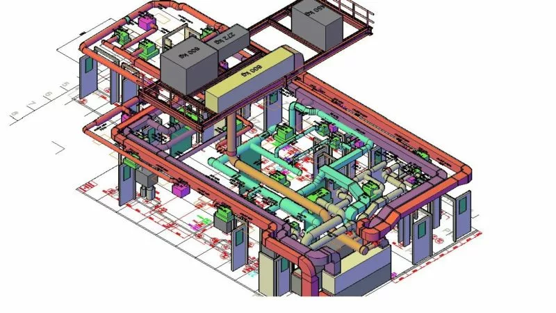 plan version 3D d'une salle blanche